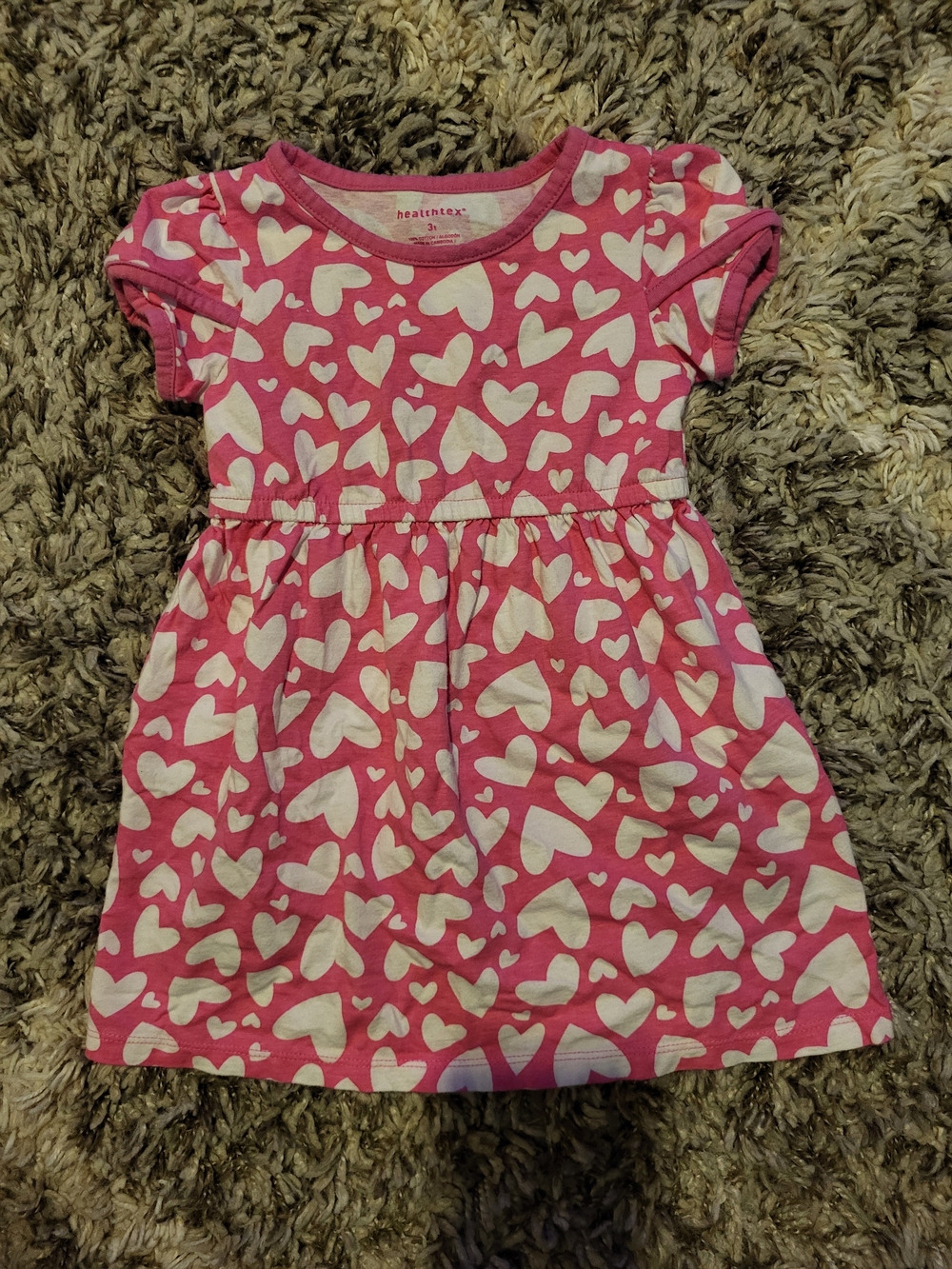 healthtex Pink Heart Pattern Girls' Casual Dress